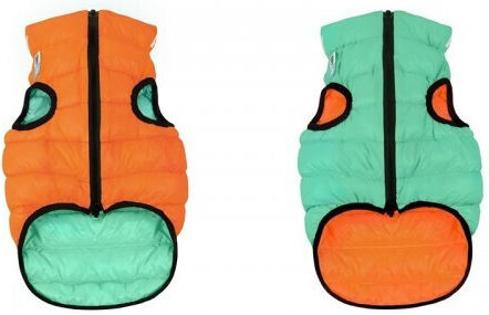 Wau Dog Waterproof Reversible Fluorescent Orange Dog Coat 40cm M