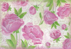 Stamperia Ριζόχαρτο Decoupage 48x33cm Ροζ Λουλούδια