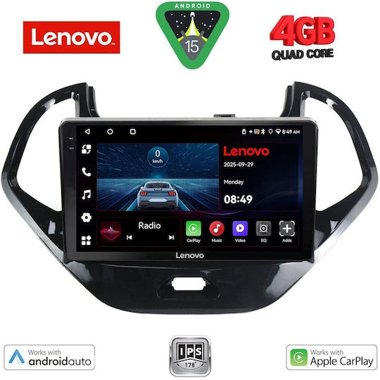 Lenovo Car Audio System for Ford Ka 2017 (Bluetooth/USB/WiFi/GPS/Apple-Carplay/Android-Auto) with Touch Screen 9"