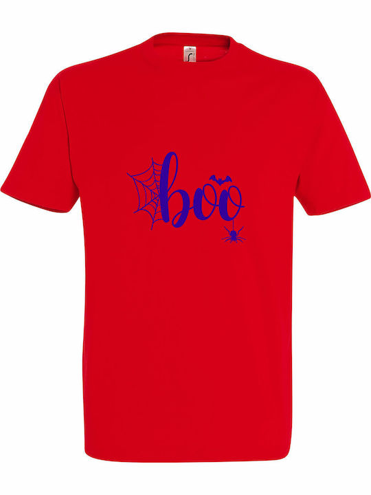 Unisex T-shirt Boo In Your Face Halloween Red