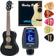 Harley Benton Uk-12c Black Bundle Concert Ukulele