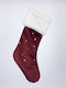 Weihnachtliche Dekorative Socke Stoff mit Schneeflocken L45xB25cm. Rot 2Stück