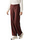 Women's Fabric Trousers Straight Line Bordeaux