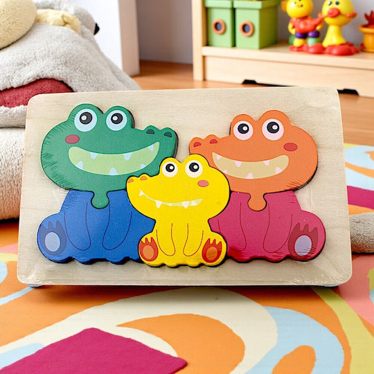 Holz Kinderpuzzle Montessori Κορκόδειλους 5pcs
