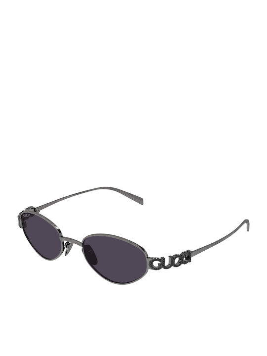 Gucci Women's Sunglasses with Silver Metal Fram...