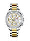 Mini Focus Men's Watch Battery with Silver Metal Bracelet