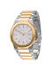 Two Tone Men's Watch 42mm Battery with Silver Stainless Steel Bracelet