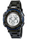 Jaga Digital Men's Watch Battery with Black Rubber Strap