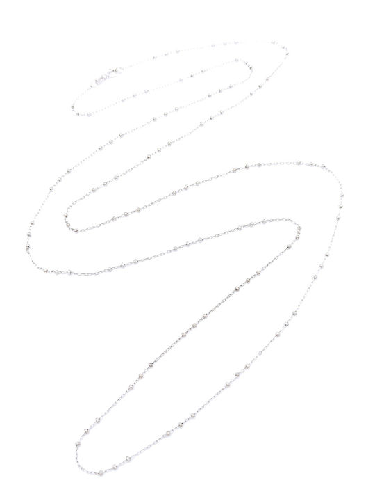 PS Silver Ασημένια Αλυσίδα Λαιμού Λεπτή Πάχους 1.65mm και Μήκους 90cm