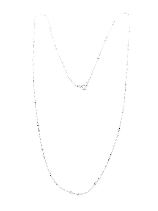 PS Silver Ασημένια Αλυσίδα Λαιμού Λεπτή Πάχους 1.8mm και Μήκους 60cm