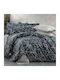 Pucioasa Set Husă de Pilotă Dublă cu 2 Fețe de Pernă & 1 Cearsaf 200x230 Grey Stripes