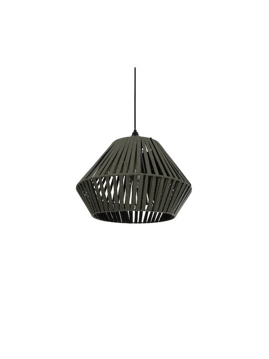 GloboStar Nui Hängelampe Grün Boho mit Seil für Fassung E27 36x36x27cm.