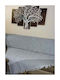 Kalogirou Home Σετ Ριχτάρια 2τμχ Chenille Γκρι Ανοιχτό Ριγέ φάσα