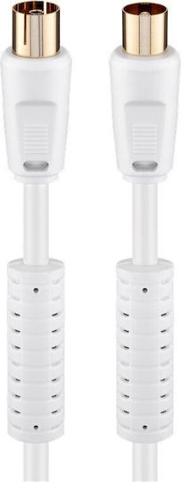 Goobay Καλώδιο Κεραίας Coax male - Coax female Λευκό 5m (27722) 1τμχ
