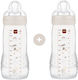 Mam Set Plastic Baby Bottles Anti-Colic with Silicone Teat for 4+ Months 330ml 2 Pieces