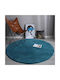 Anti-slip Rug Round Furry Turquoise