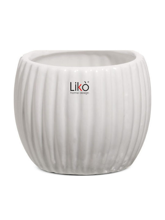 Fankon Flowers Planter Ceramic White 12.5x12.5x10cm.
