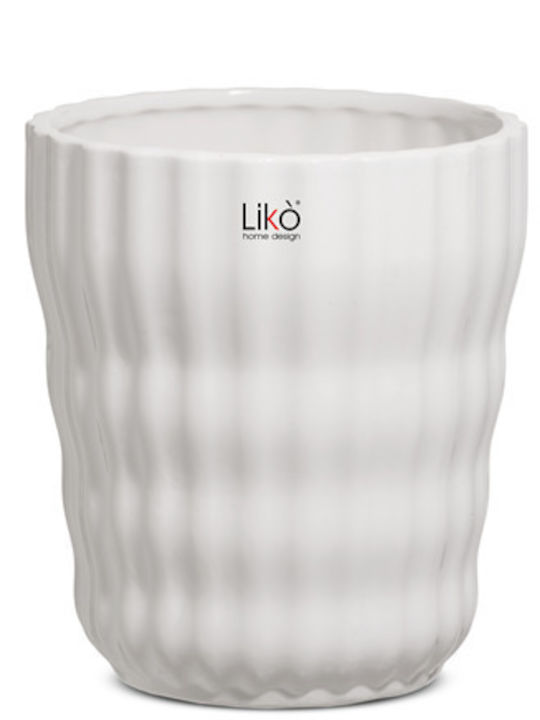 Fankon Flowers Planter Ceramic White 13x14.5cm.