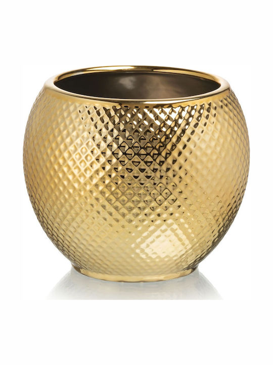 Fankon Flowers Planter Ceramic Gold 16x16x13.5cm.