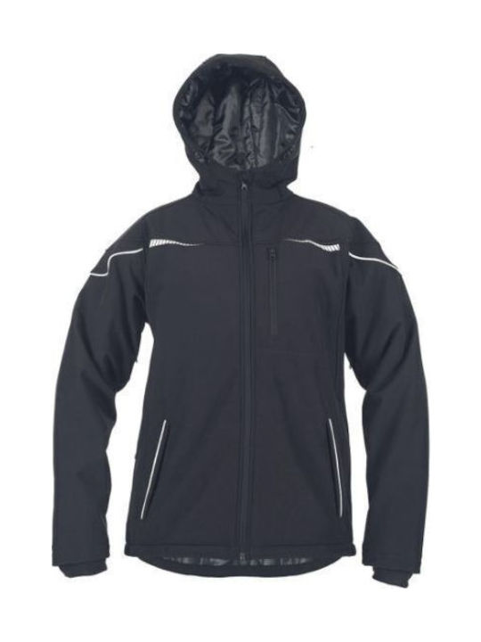 Cerva Arbeitsjacke Softshell mit Kapuze Schwarz