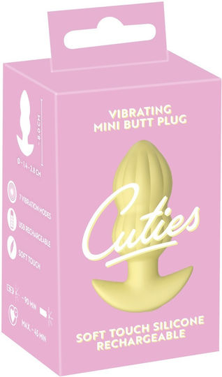 You2Toys Mini Butt Πρωκτική Σφήνα με Δόνηση Small Κίτρινη