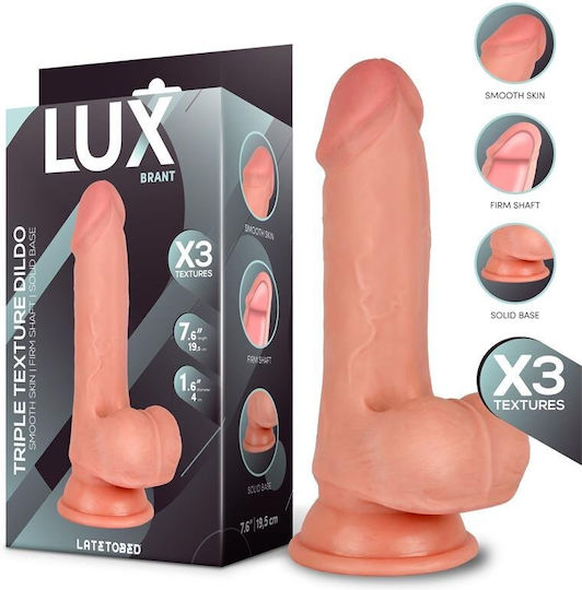 Lux Triple Realistic Dildo with Scrotum Flesh