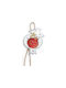 Kalliopi Silver Handmade Окачен Гоури Нар Бял от Стъкло 2026 8x10см 1бр