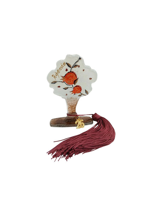 Kalliopi Silver Handmade Tabletop Lucky Charm Little Tree White made of Glass 2026 8x12cm 1pcs