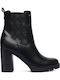 Nealle Damen Chelsea Stiefeletten mit Hohem Absatz Schwarz