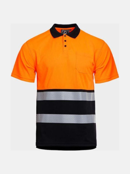 Рефлективна Работна Риза Поло Къс Ръкав Stenso Prisma High Visibility Polo T-shirt Hv Оранжева