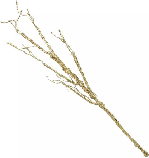 Künstlicher Dekorationszweig Paradiesvogel Gold 116cm Marhome