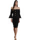 Midi Abendkleid Schwarz
