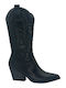 Damenstiefel Cowboy mit mittlerem Absatz Schwarz