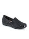 Leather Women's Moccasins in Black Color