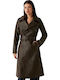 Leder Damen Brown Mantel