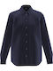 Long Sleeve Women's Corduroy Shirt Blue