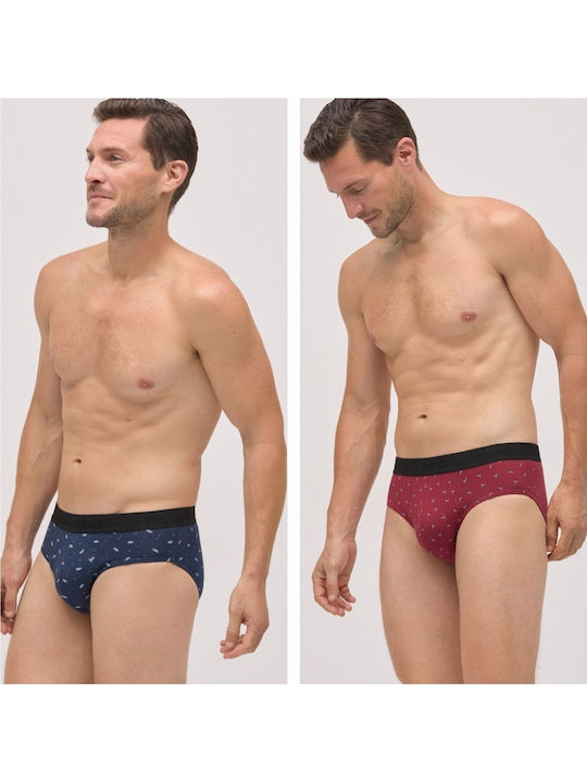 Ysabel Mora Herren Slips Blau mit Mustern 2Packung