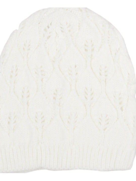 Beanie Γυναικείος Σκούφος Πλεκτός σε Λευκό χρώμα