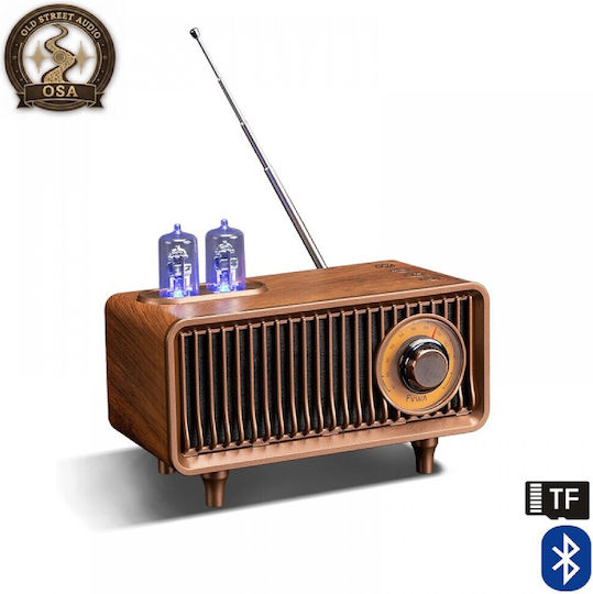 Old Street Audio Bluetooth Speaker 5W with Radio and Battery Life up to 4 hours coffee