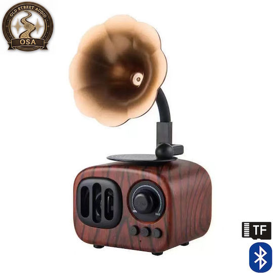 Old Street Audio Ηχείο Bluetooth 5W με Ραδιόφωνο και Διάρκεια Μπαταρίας έως 4 ώρες Καφέ