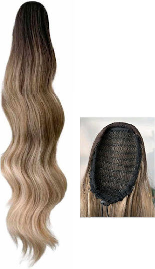 Postiche Curly Ponytail Synthetic Hair High Quality Comb-in Blonde Ombre 24 Inches