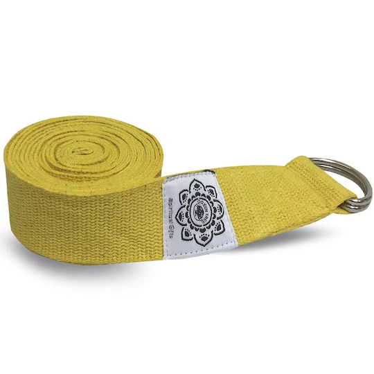Колан За Йога Иманта Yoga Pilates Strap D-ring Памук Жълт XL 270смx4см