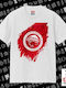 Olympiacos F.C Classic T-shirt Double Stitching Without Side Seams White 100% Cotton Vegan & Oeko-tex Certified