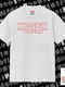 Stranger Things Logo Κλασικό T-shirt Διπλής Ραφής Χωρίς Πλευρικές Ραφές Λευκο 100% Βαμβάκι Vegan & Oeko-tex Πιστοποιημένο