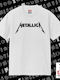 Metallica Classic T-shirt Double Stitching Without Side Seams White 100% Cotton Vegan & Oeko-tex Certified
