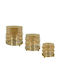Marhome Set Glass Tabletop Lanterns Gold 9cm 3 Pieces