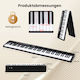 Costway Electric Stage Piano MU10132DE-DK Set with 88 Dynamically Keys Built-in Speakers and Connection with Headphones