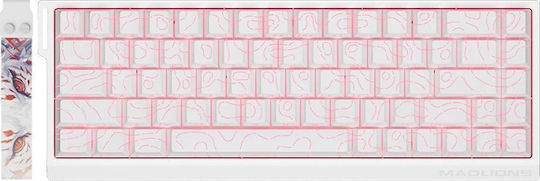 Madlions Mad 68 He Flagship V2 Gaming Μηχανικό Πληκτρολόγιο με Magnetic διακόπτες και RGB φωτισμό (Αγγλικό US) Λευκό