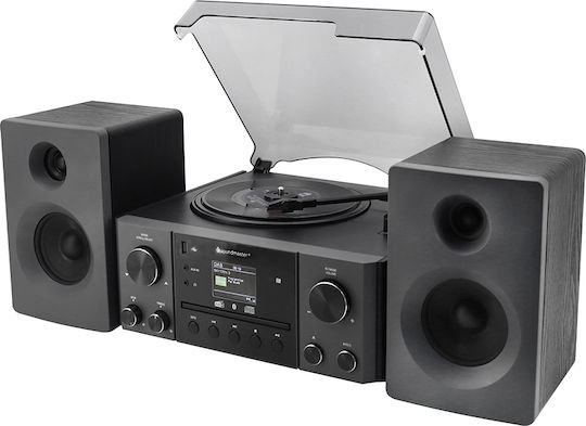 Soundmaster MCD1950SW Πικάπ με Direct Drive, Προενίσχυση και Ενσωματωμένα Ηχεία Μαύρο