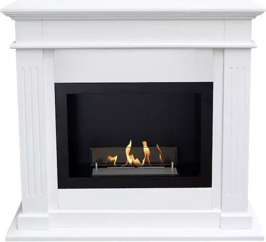 Xaralyn Indoor Wall Mounted Bioethanol Fireplace White 92x98x28cm